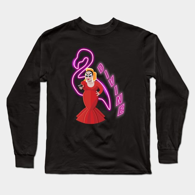 Divine Pink Flamingos Long Sleeve T-Shirt by VinagreShop